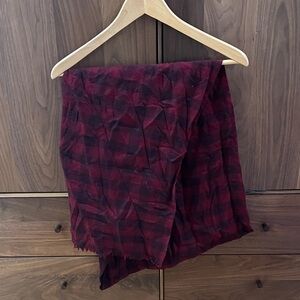 Isabel Marant Burgundy Cashmere Plaid Scarf